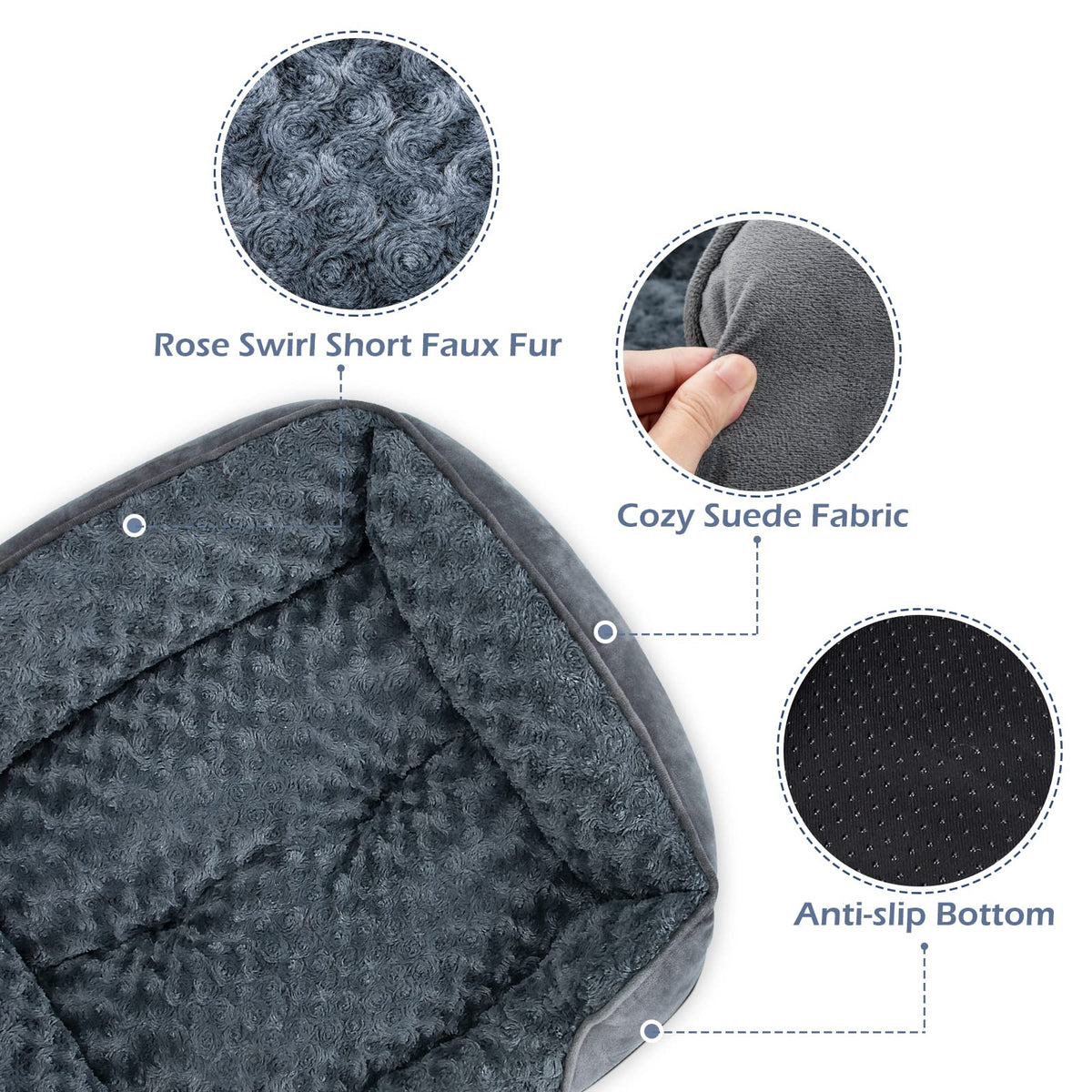 Washable Orthopedic Dog Bed with Anti-Slip Bottom J337324