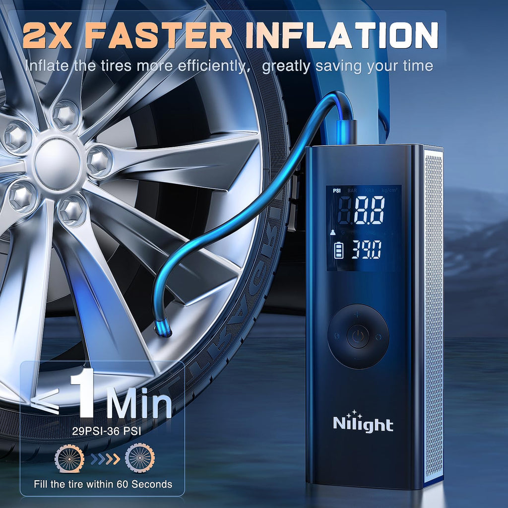 Portable Rechargeable 12VDC 150PSI Cordless Tire Inflator Air Compressor X18133