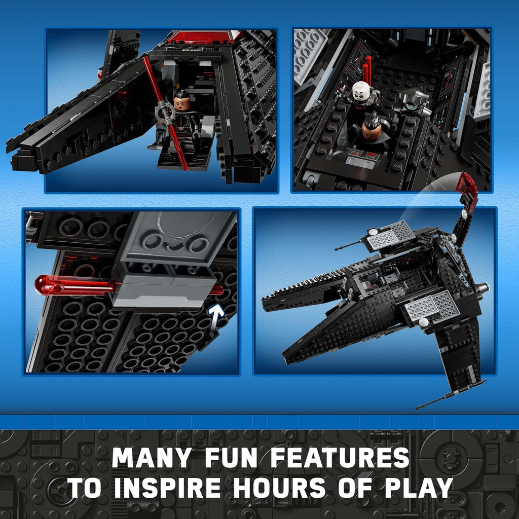 Buildable Toy Starship with Blue and Double-Bladed Red Lightsabers Y195