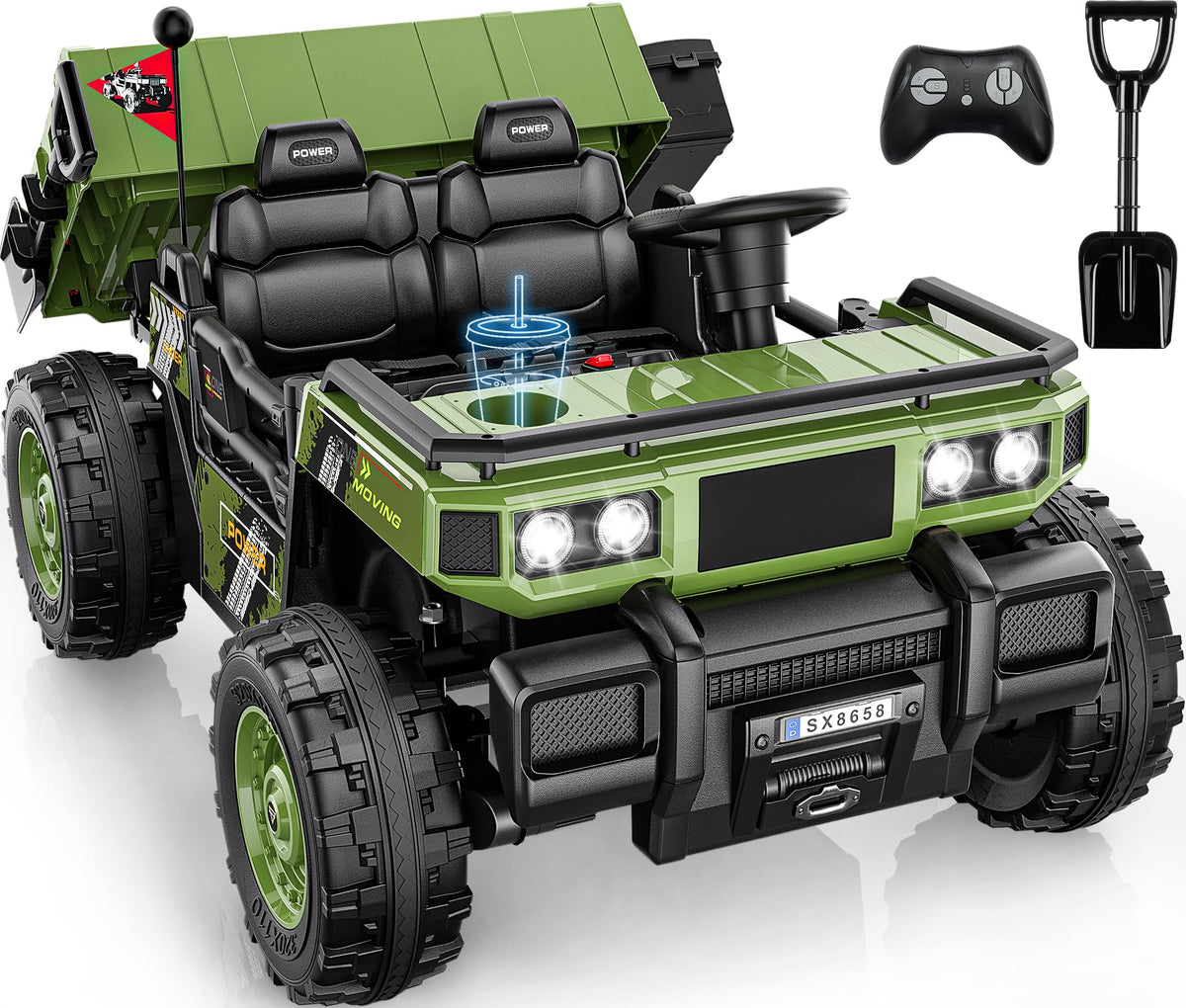 24V 4WD 2-Seater Ride on Dump Truck P54306
