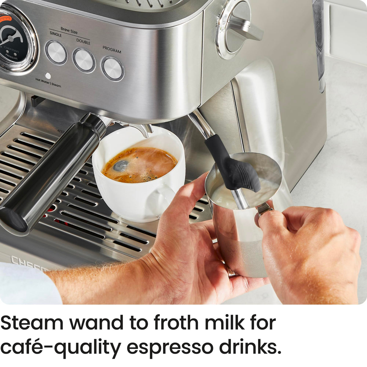 15 Bar Espresso Machine with Milk Frother and Coffee Grinder V258