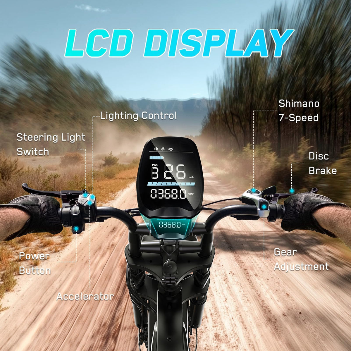 Electric Bike 48V 15 Ah Battery 2000W Peak Motor 28MPH I801