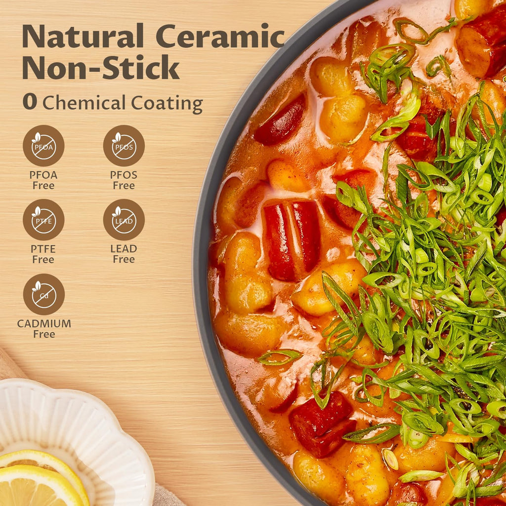12QT Ceramic Nonstick Stock Pot with Lid G4139