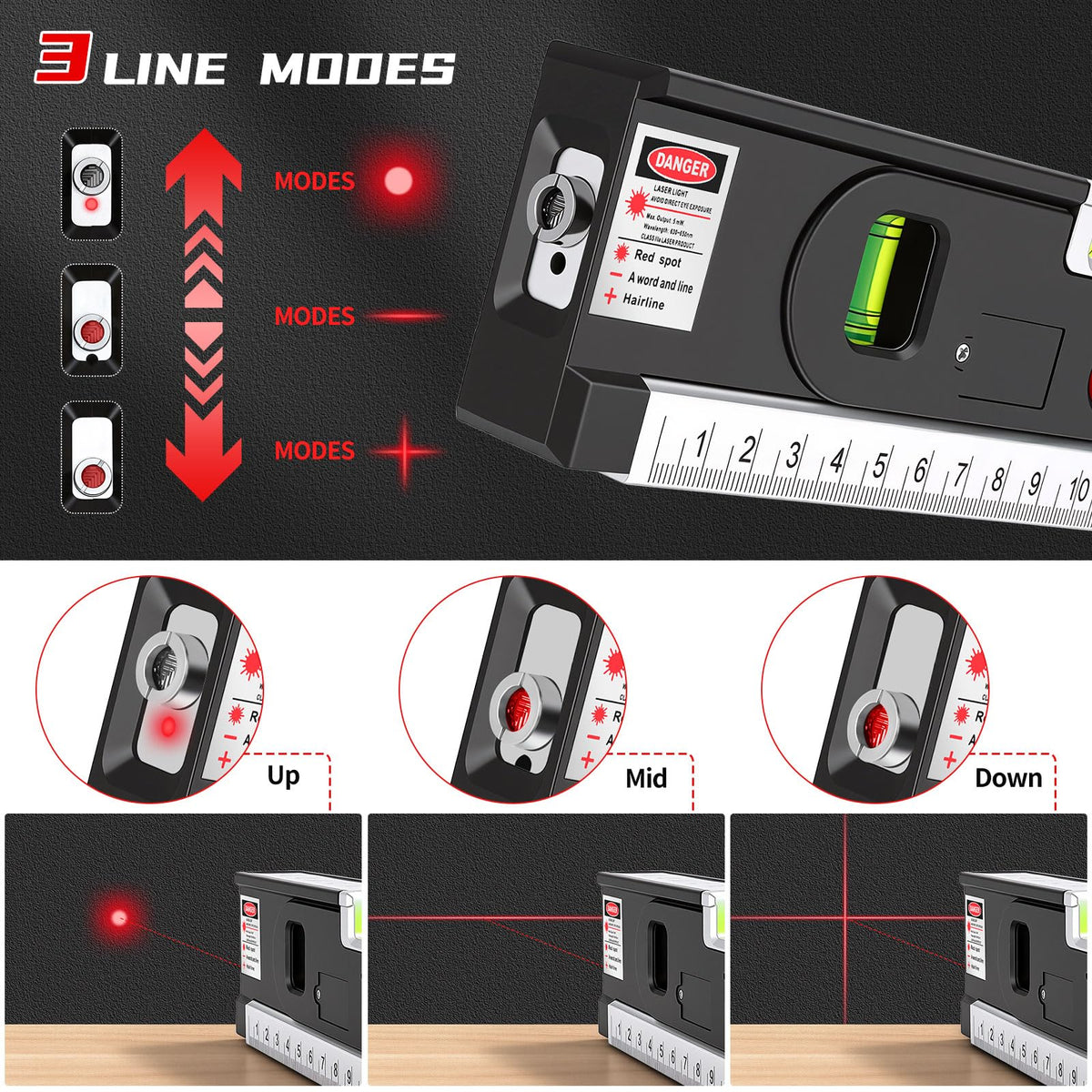 4-in-1 Laser Level with Tripod Magnetic D505