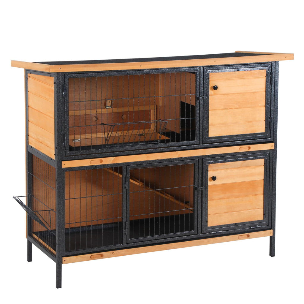 48" 2-Story Rabbit Hutch with Metal Frame C95746