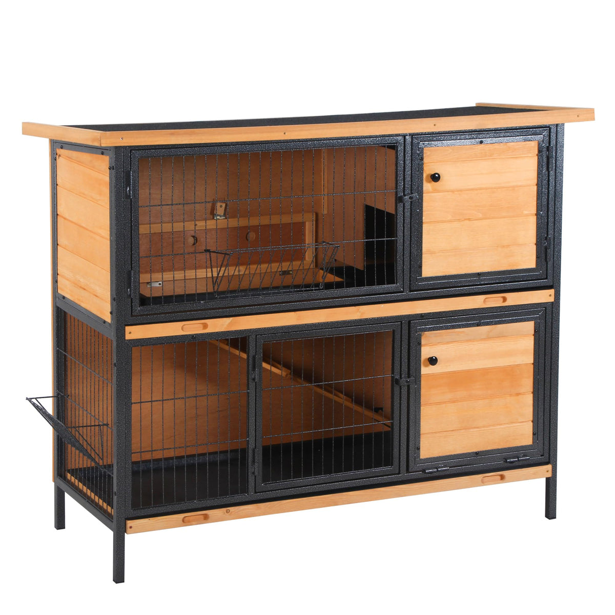 48" 2-Story Rabbit Hutch with Metal Frame C95746