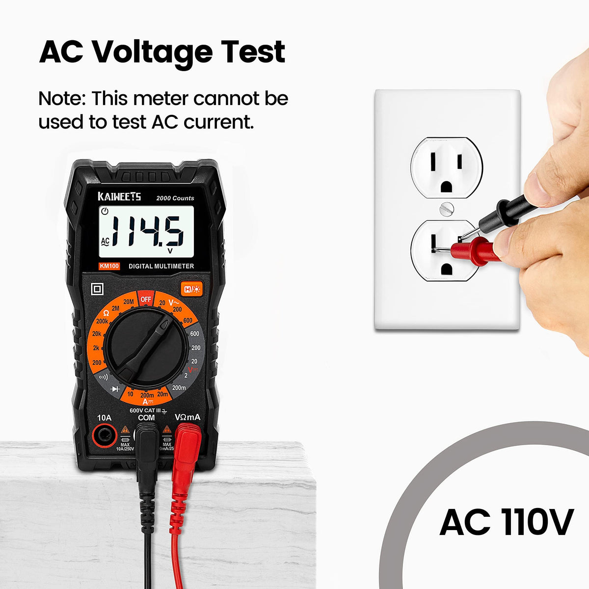 Digital Multimeter Voltmeter with Case J453