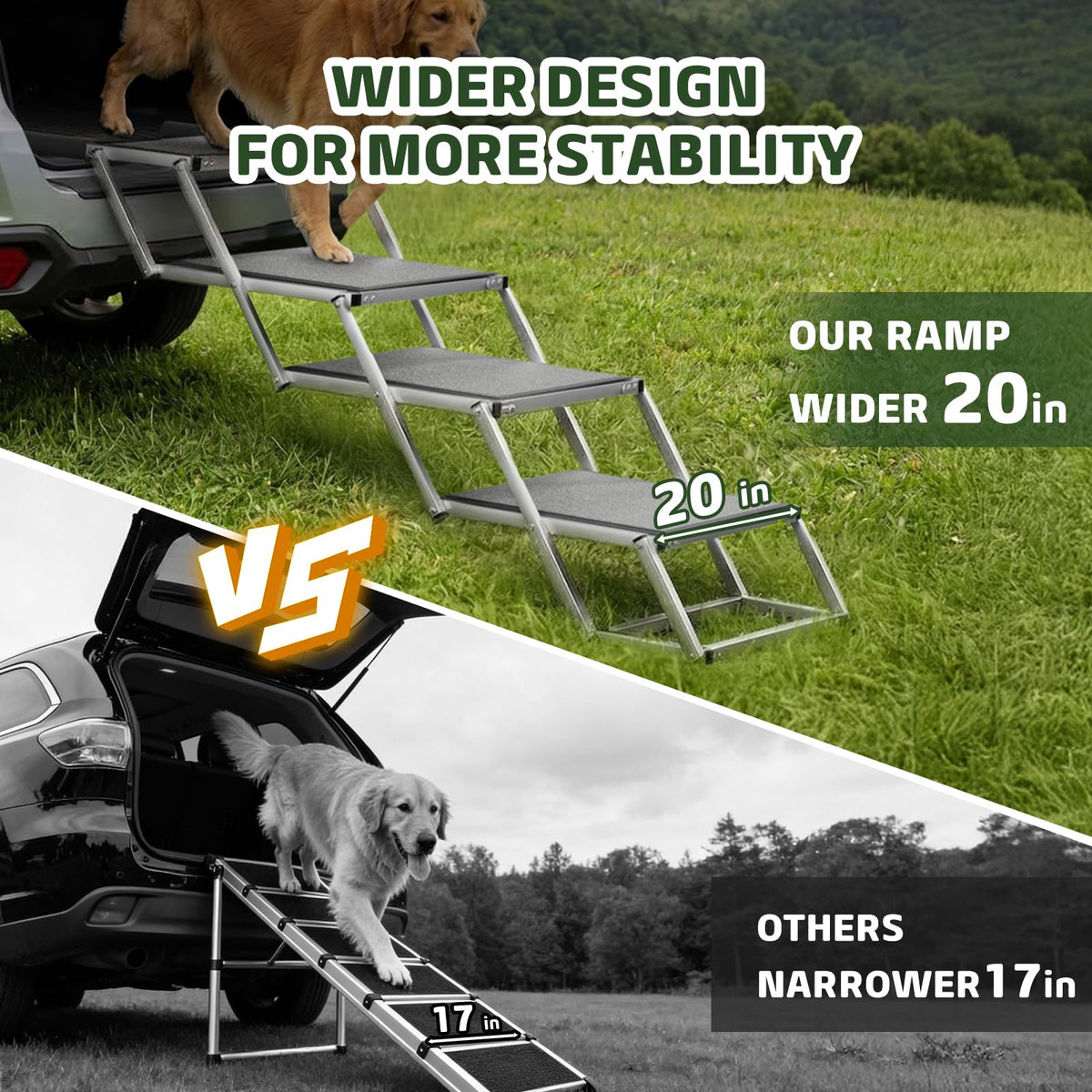 20'' Extra Wide 4-Step Aluminum Dog Stairs U633