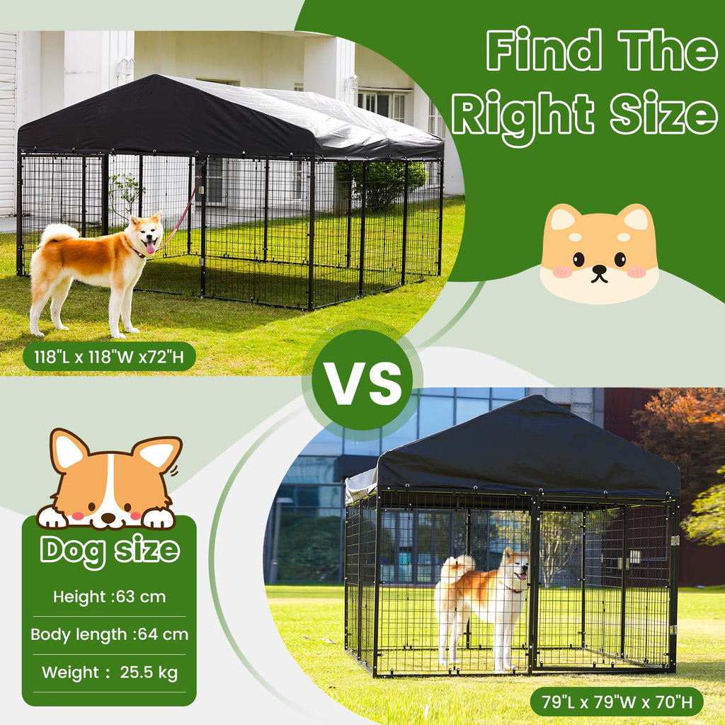 79” x 79” Large Outdoor Dog Enclosure Z9044