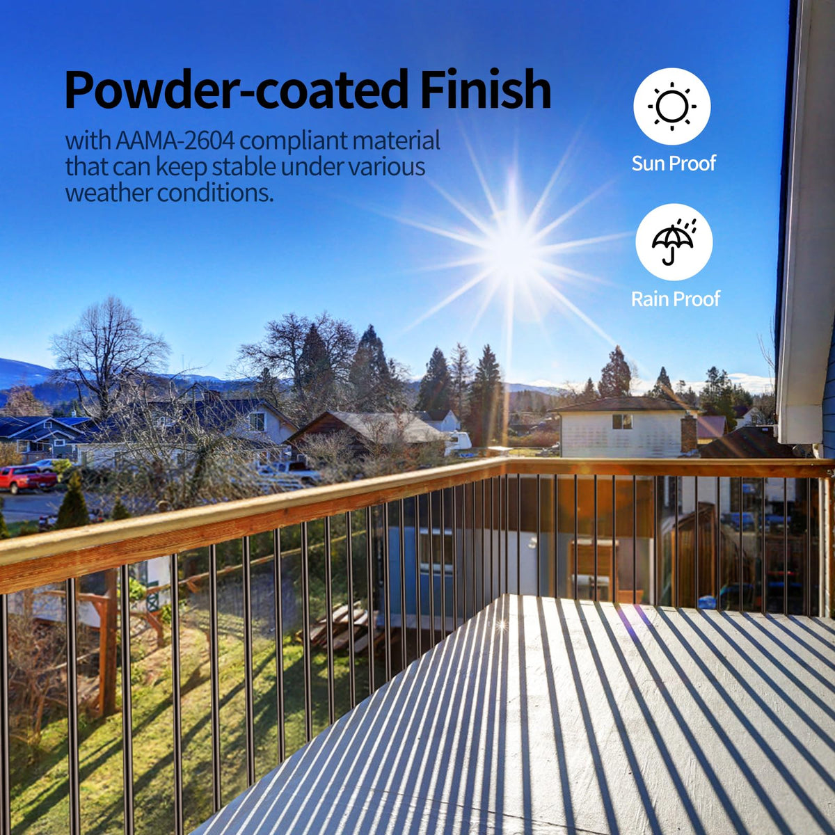 101 Pack 26" x 3/4" Black Round Aluminum Balusters P714