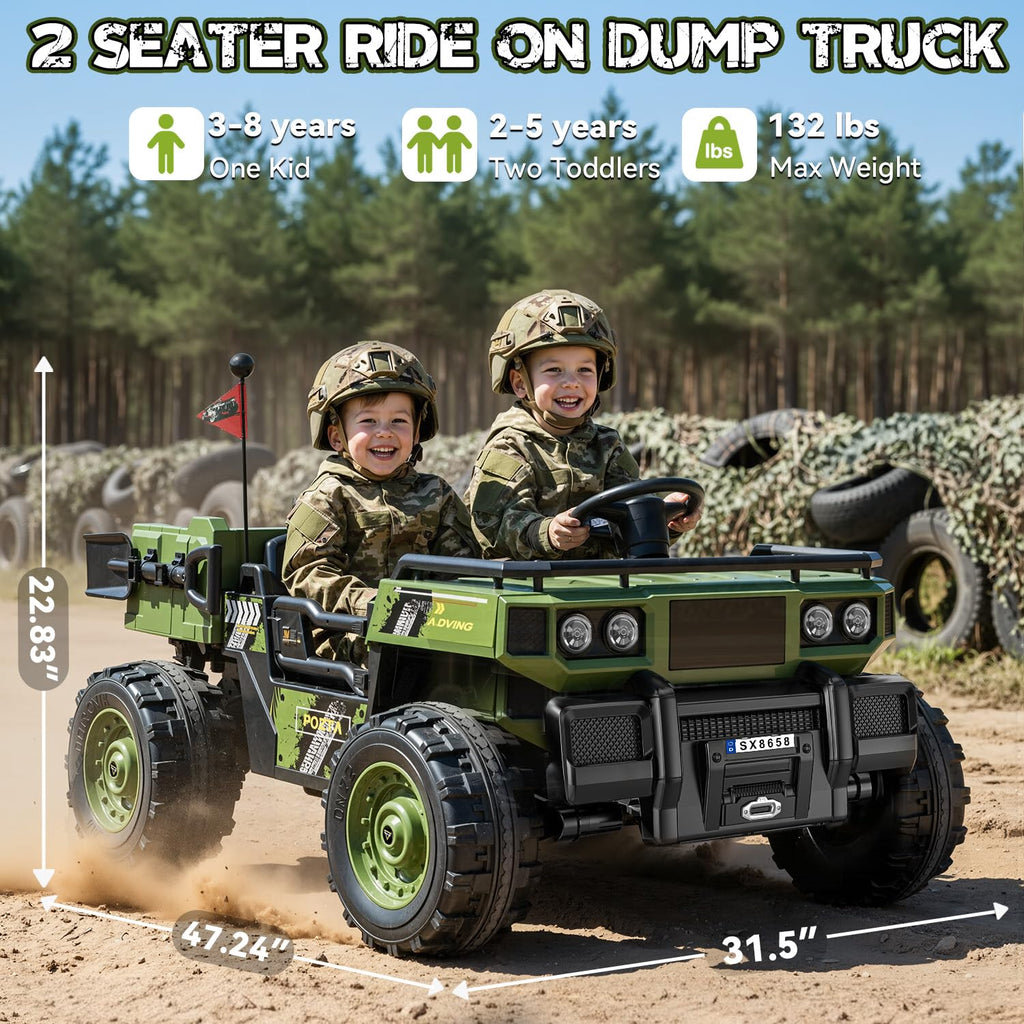24V 4WD 2-Seater Ride on Dump Truck P54306