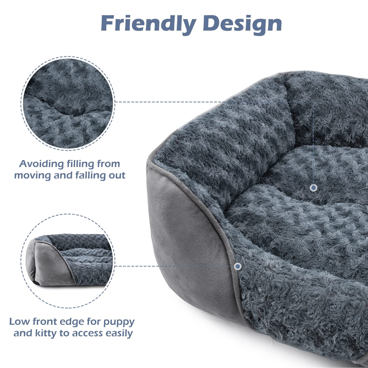 Washable Orthopedic Dog Bed with Anti-Slip Bottom J337324