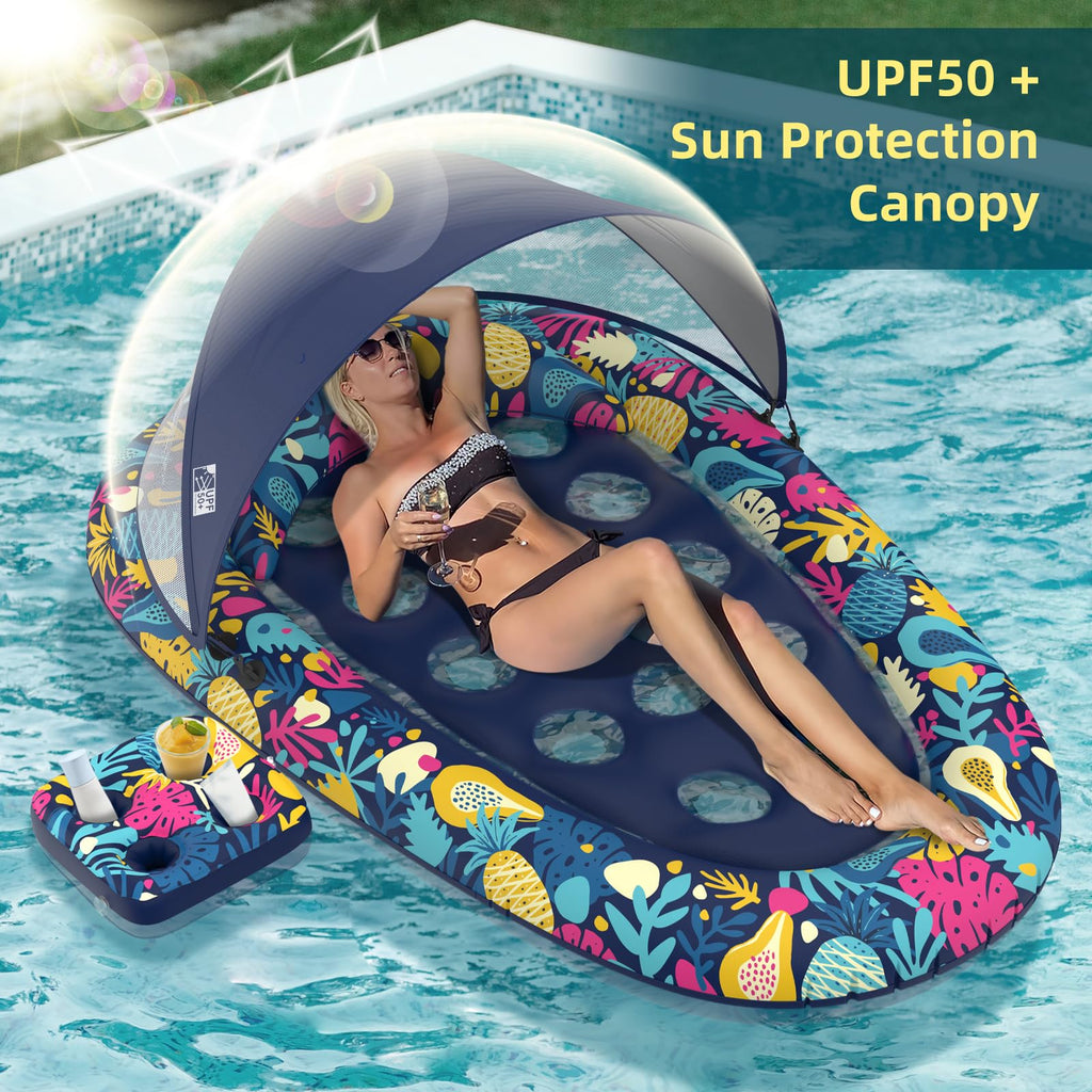 Inflatable Pool Float with Canopy Cup Holder C456