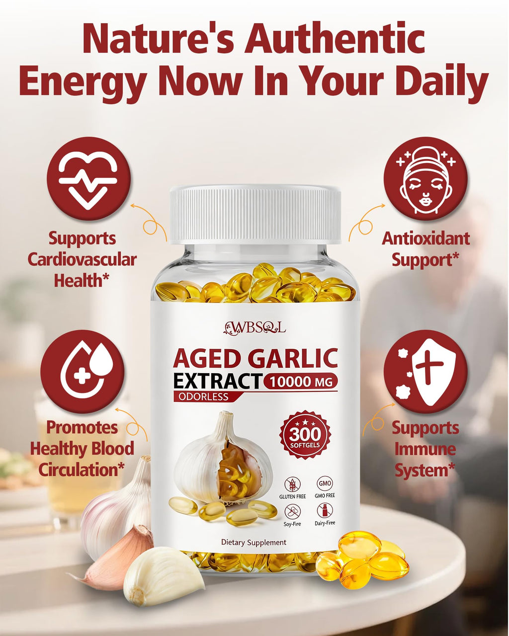 Aged Garlic Extract 10,000 mg 300 Softgels U172453