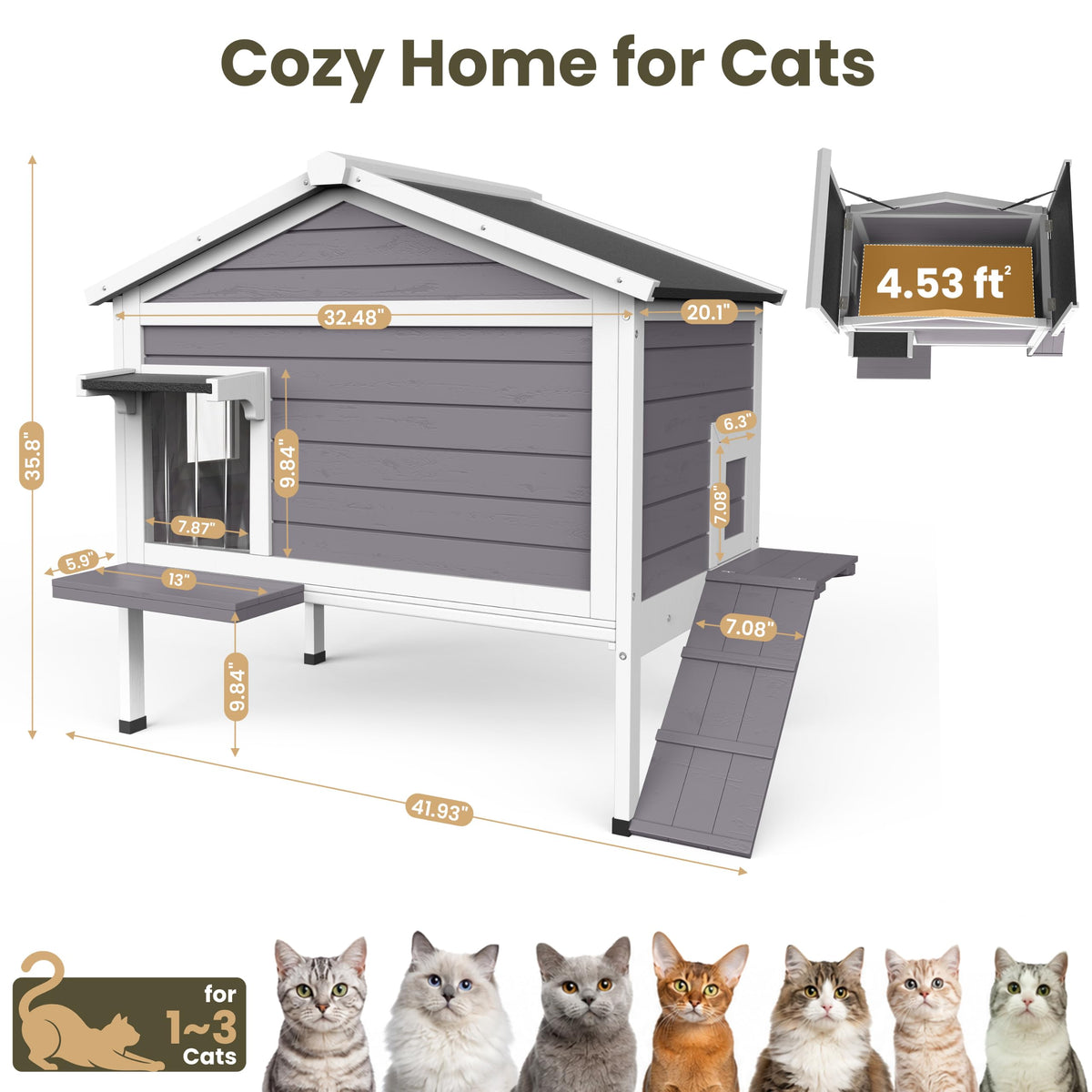 Insulated Outdoor Cat House O697