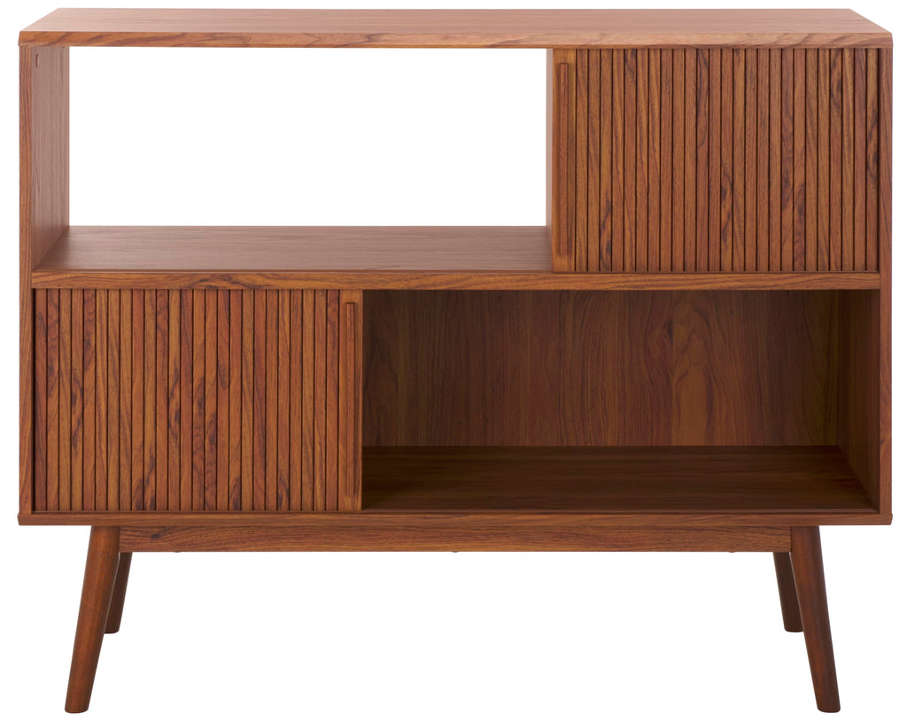 Walnut Brown TV Stand with Sliding Door Q868