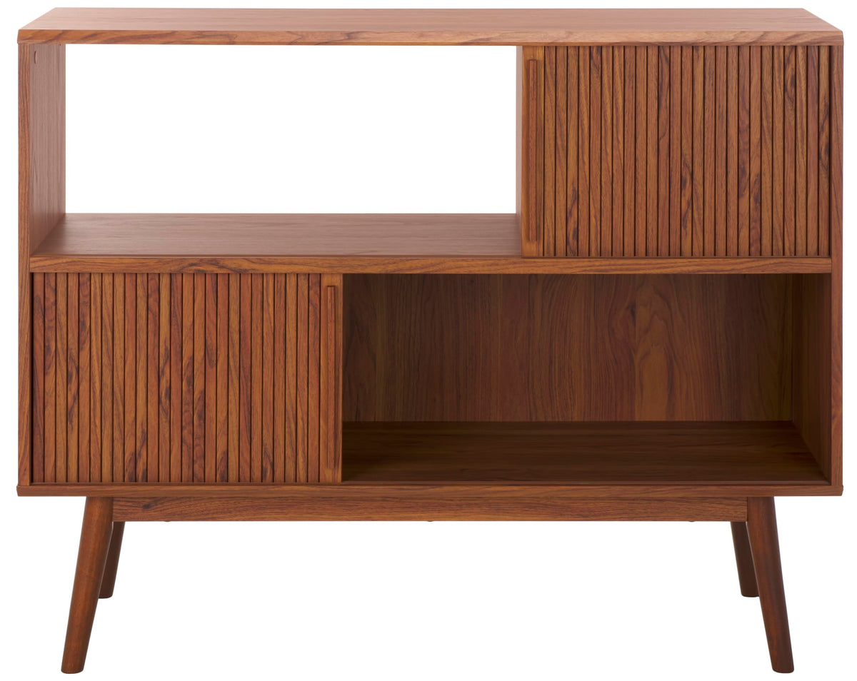 Walnut Brown TV Stand with Sliding Door Q868