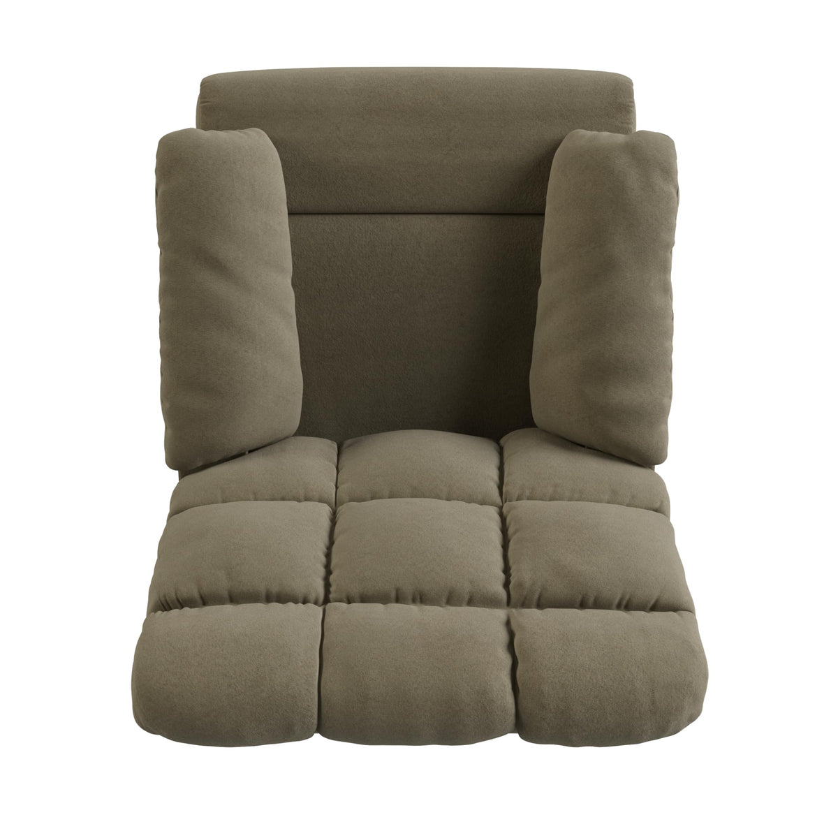 Velvet Swivel Rocker Recliner Chair with Adjustable Backrest and Footrest V300782