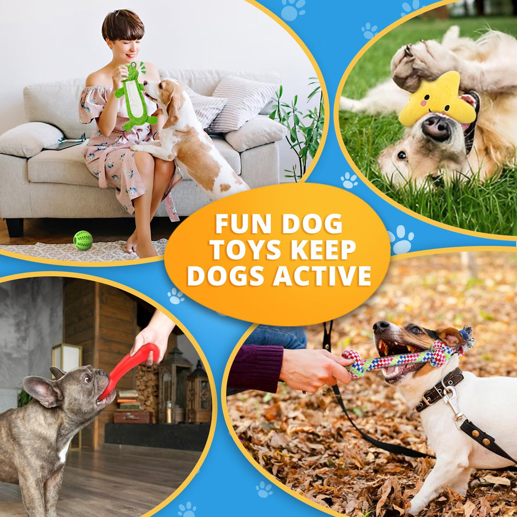 8 Pack Puppy Chew Toys with Squeaky Plush Rope and Ball U892963