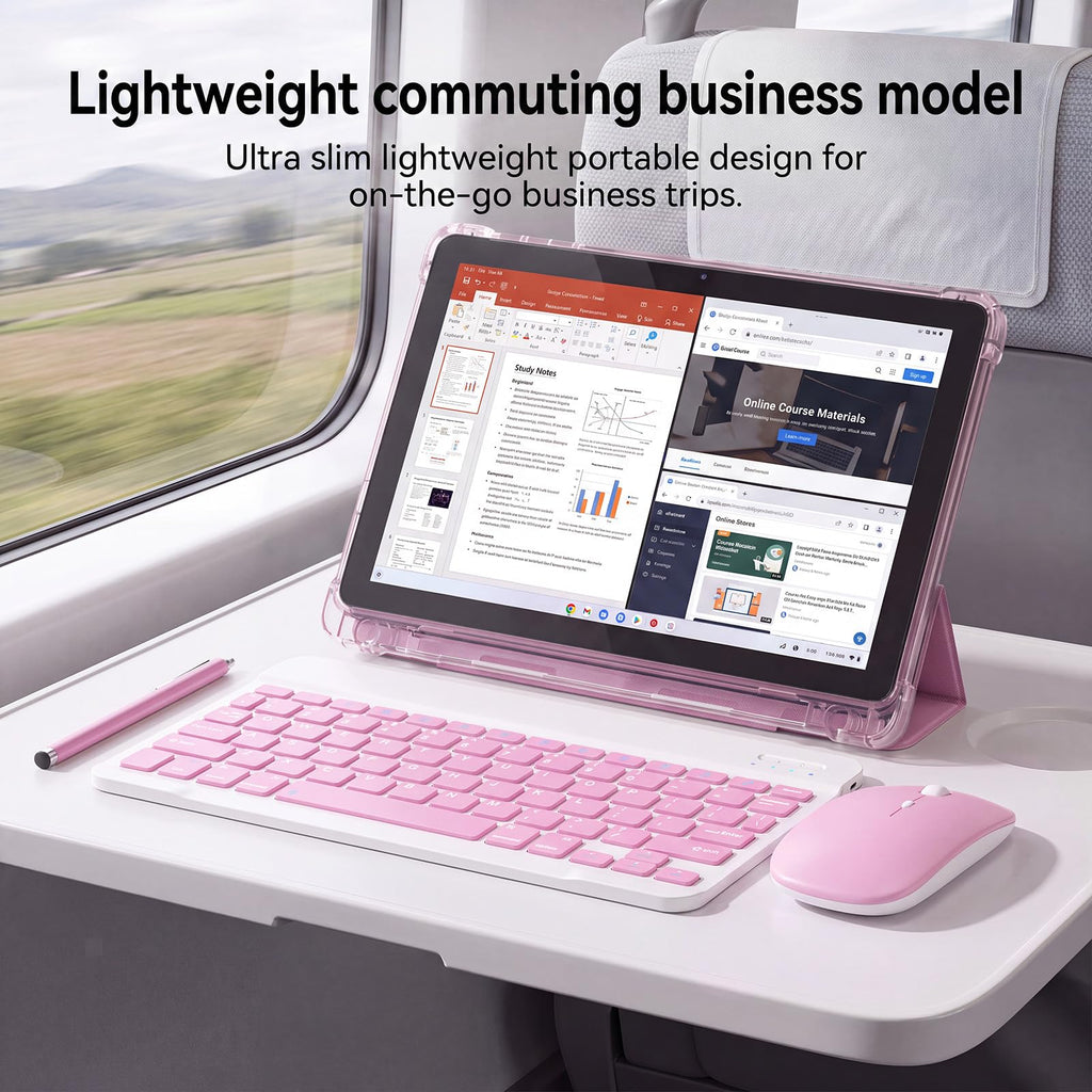 10 Inch 2 in 1 Tablet with Keyboard Kit & Case Pink D4152