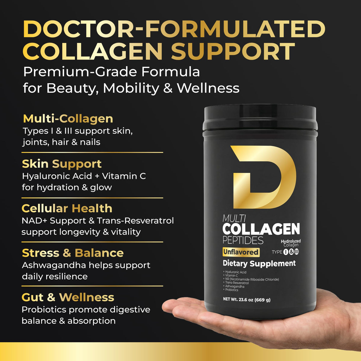 Multi Collagen Peptides Powder Unflavored 30 Servings K713