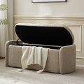 Khaki Upholstered Storage Bench T31590