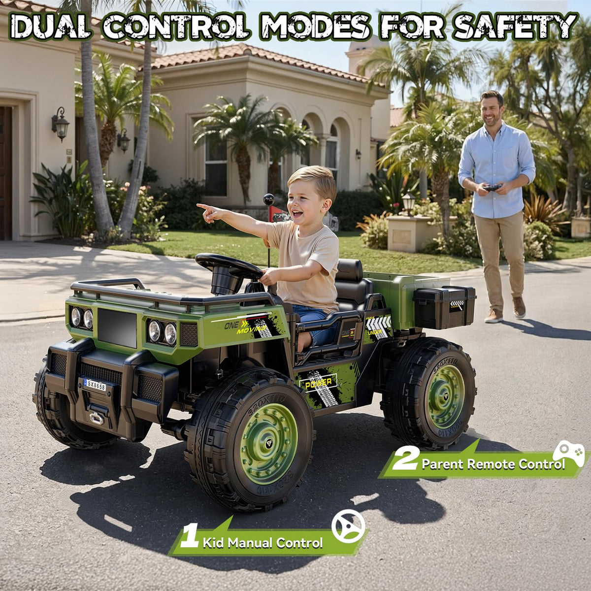 24V 4WD 2-Seater Ride on Dump Truck P54306