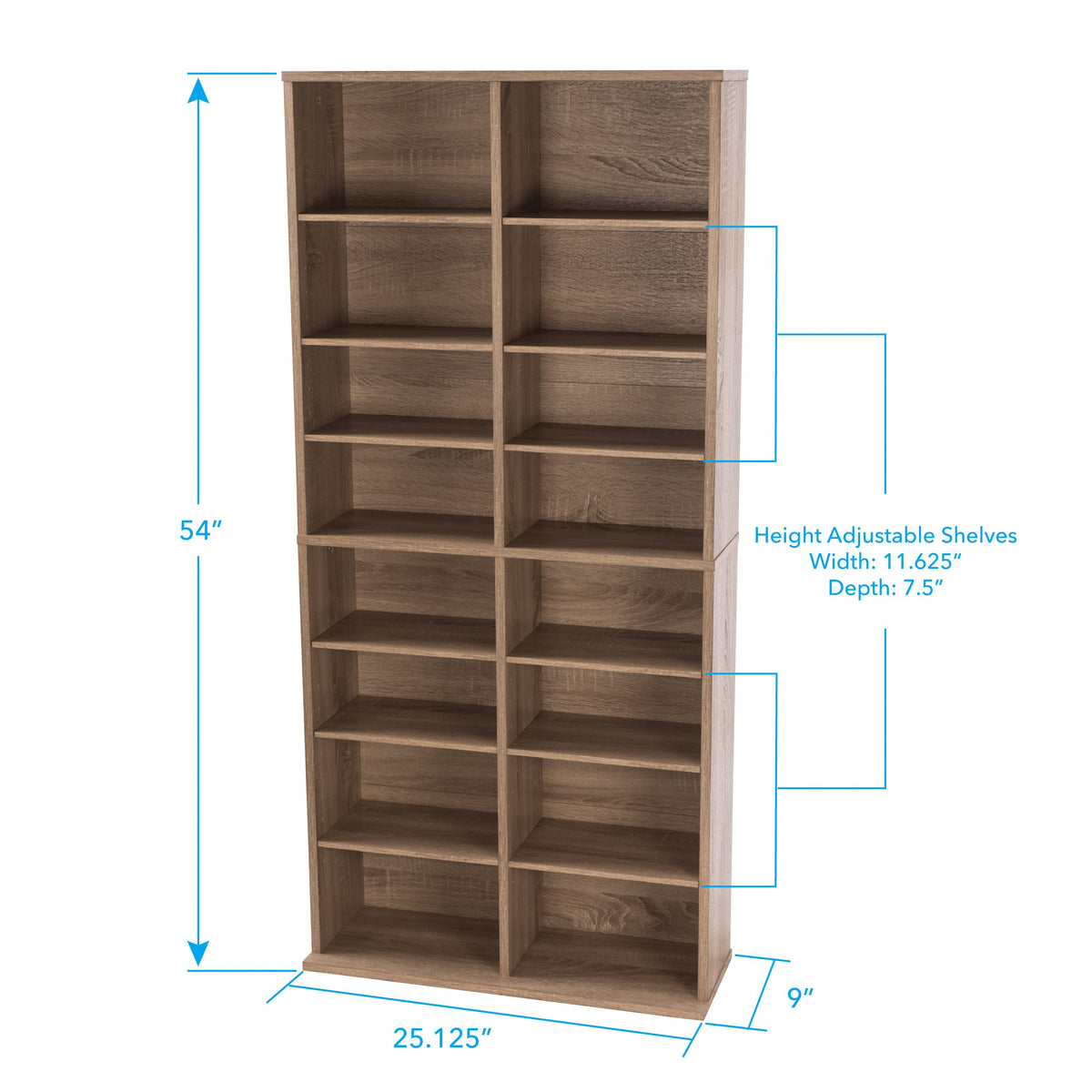 Weathered Oak Media Storage Cabinet Q8690