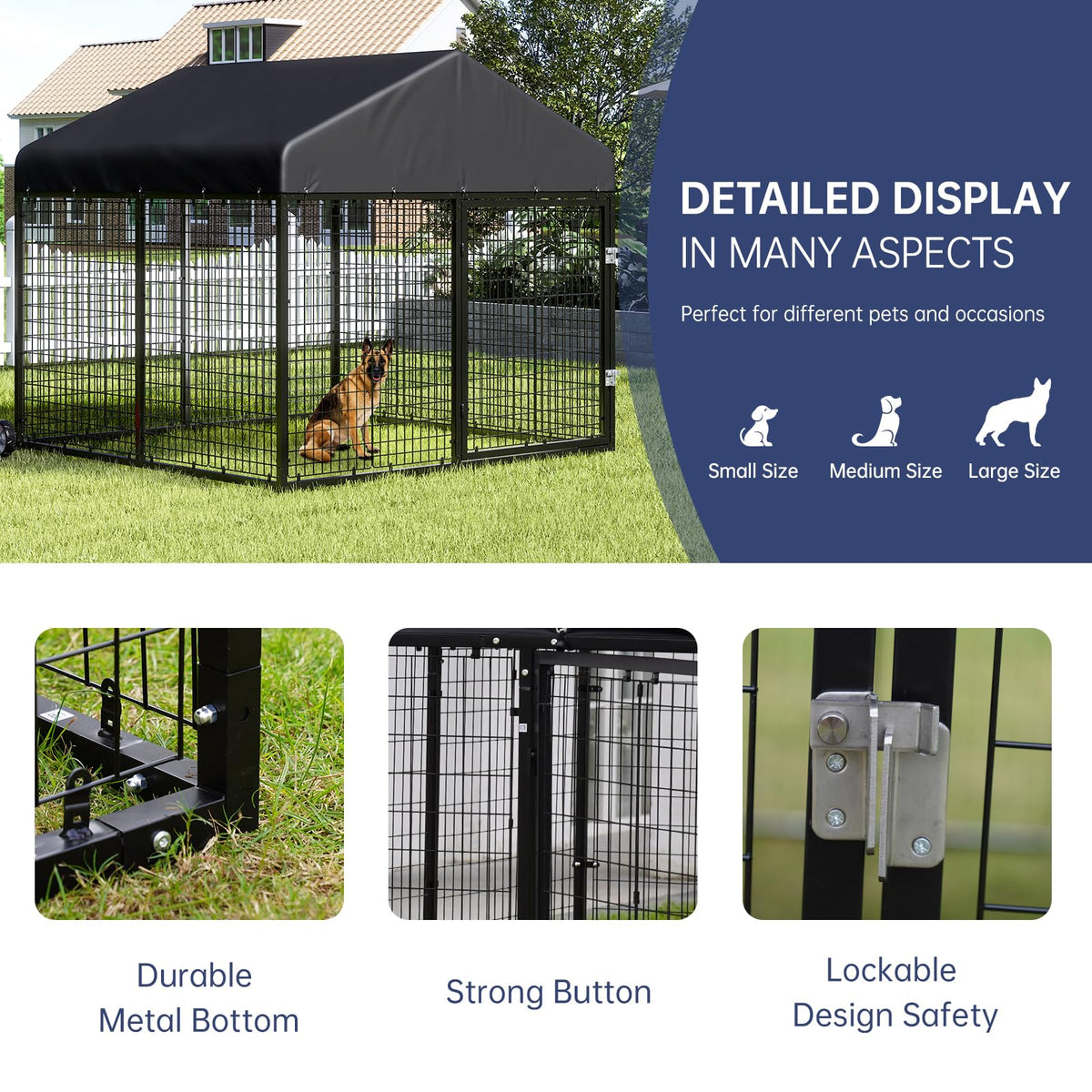79” x 79” Large Outdoor Dog Enclosure Z9044