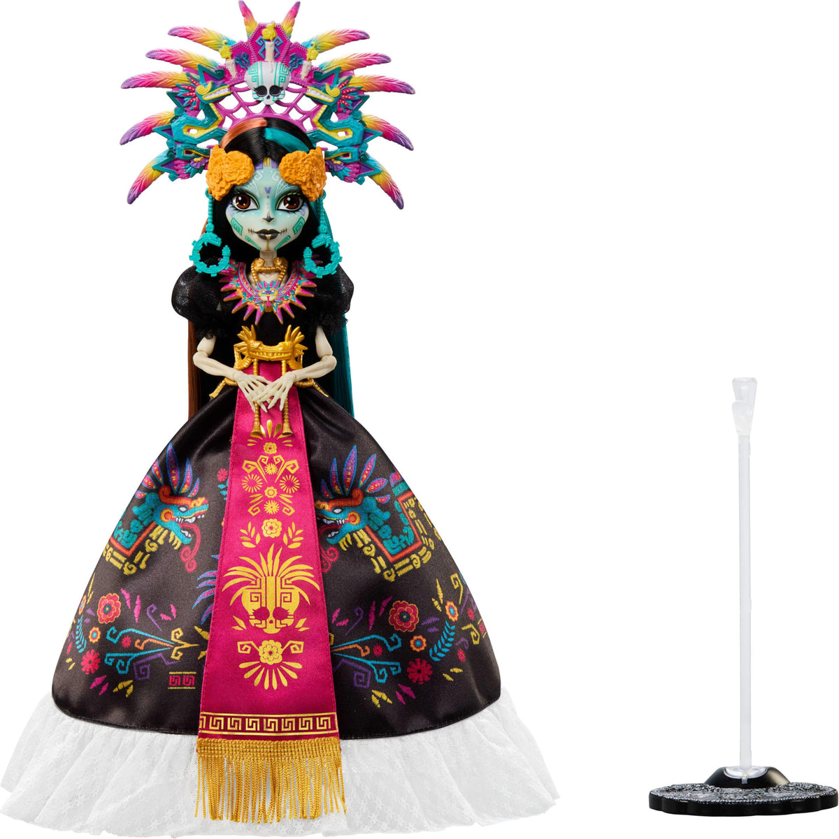 Collectible Doll with Gown, Headdress and Necklace C691