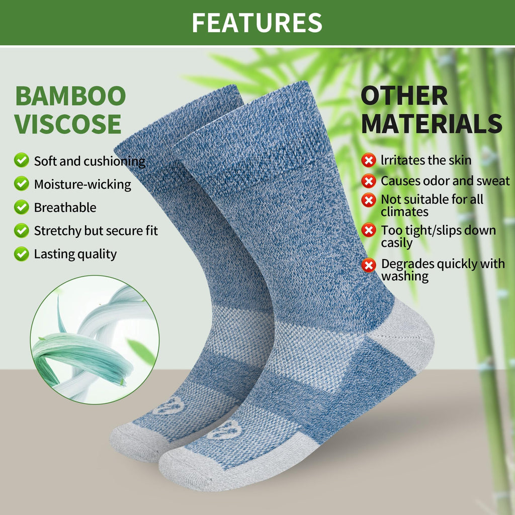6 Pairs Crew Diabetic Socks H67184