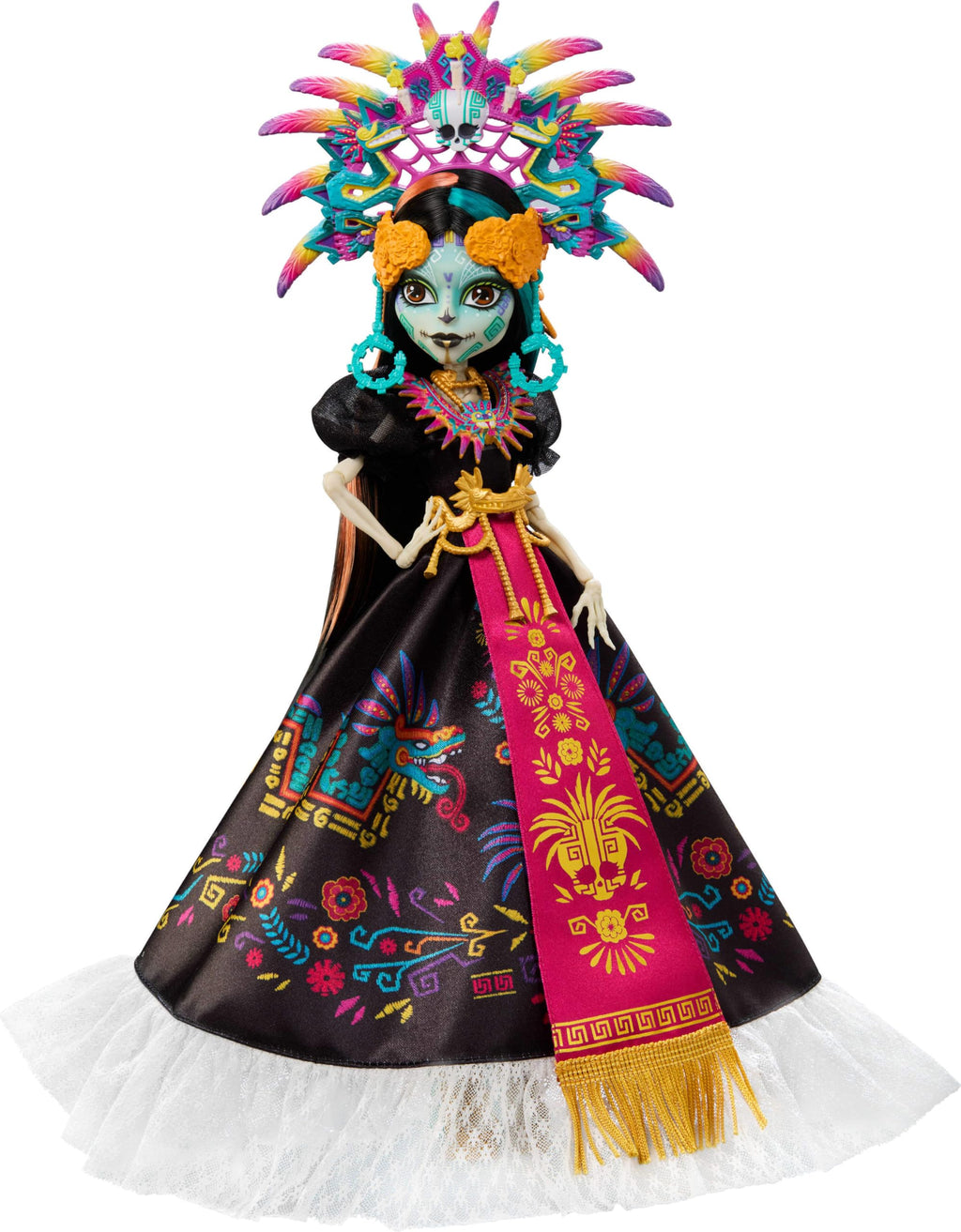 Collectible Doll with Gown, Headdress and Necklace C691