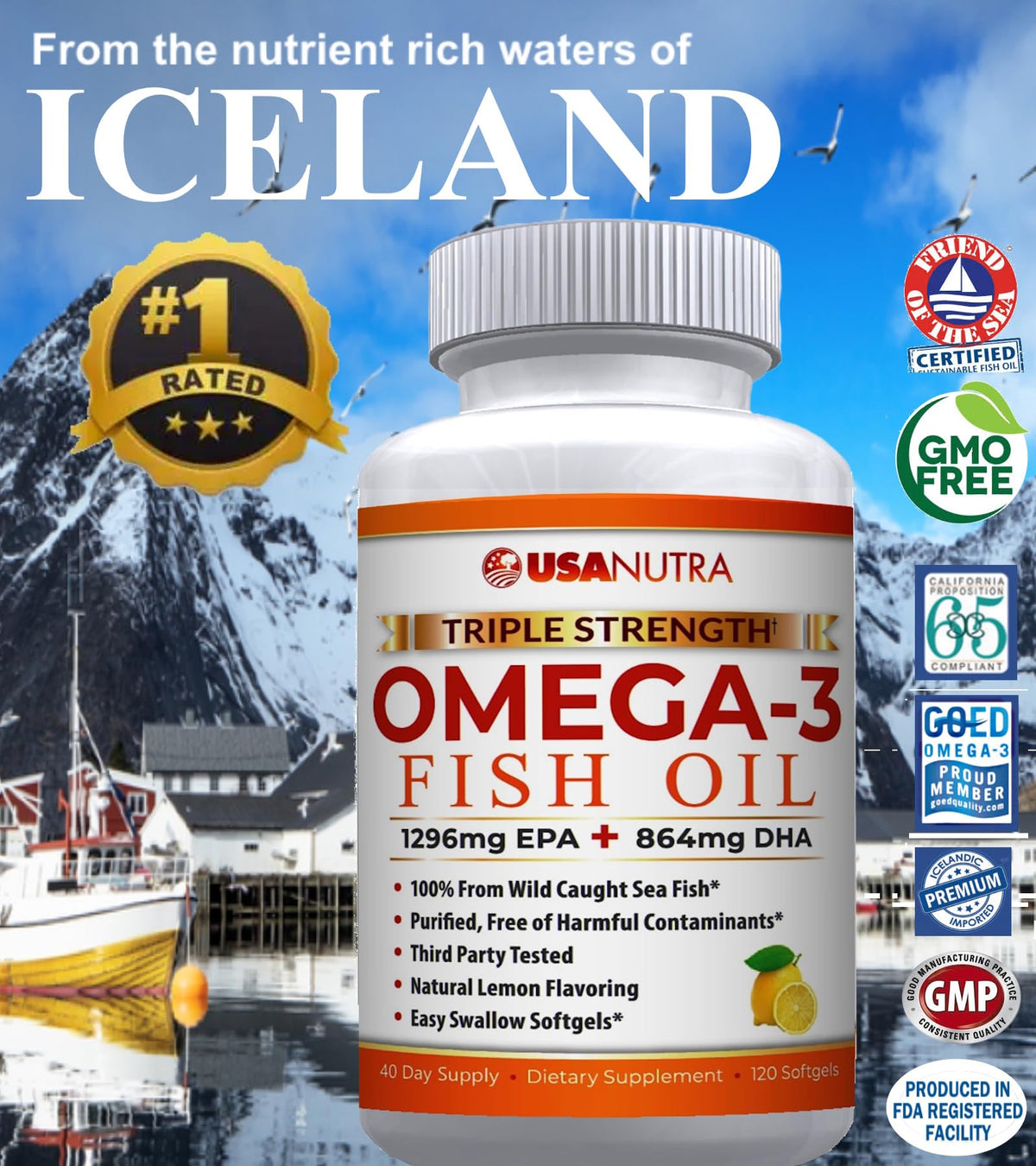 Omega-3 Fish Oil 3600mg with EPA and DHA T75367