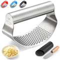 Stainless Steel Garlic Press Rocker Set with Peeler and Scraper X467