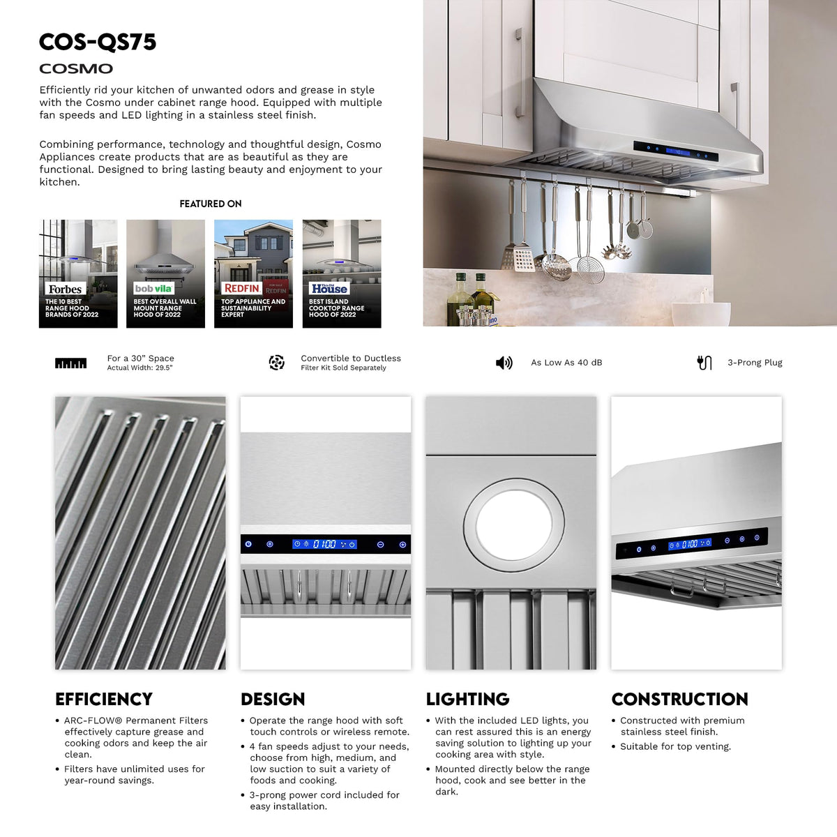 30 in. Ducted Under Cabinet Range Hood P6651