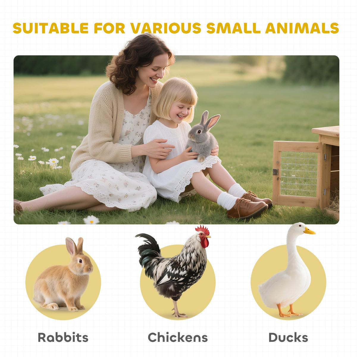 48" 2-Story Rabbit Hutch with Metal Frame C95746