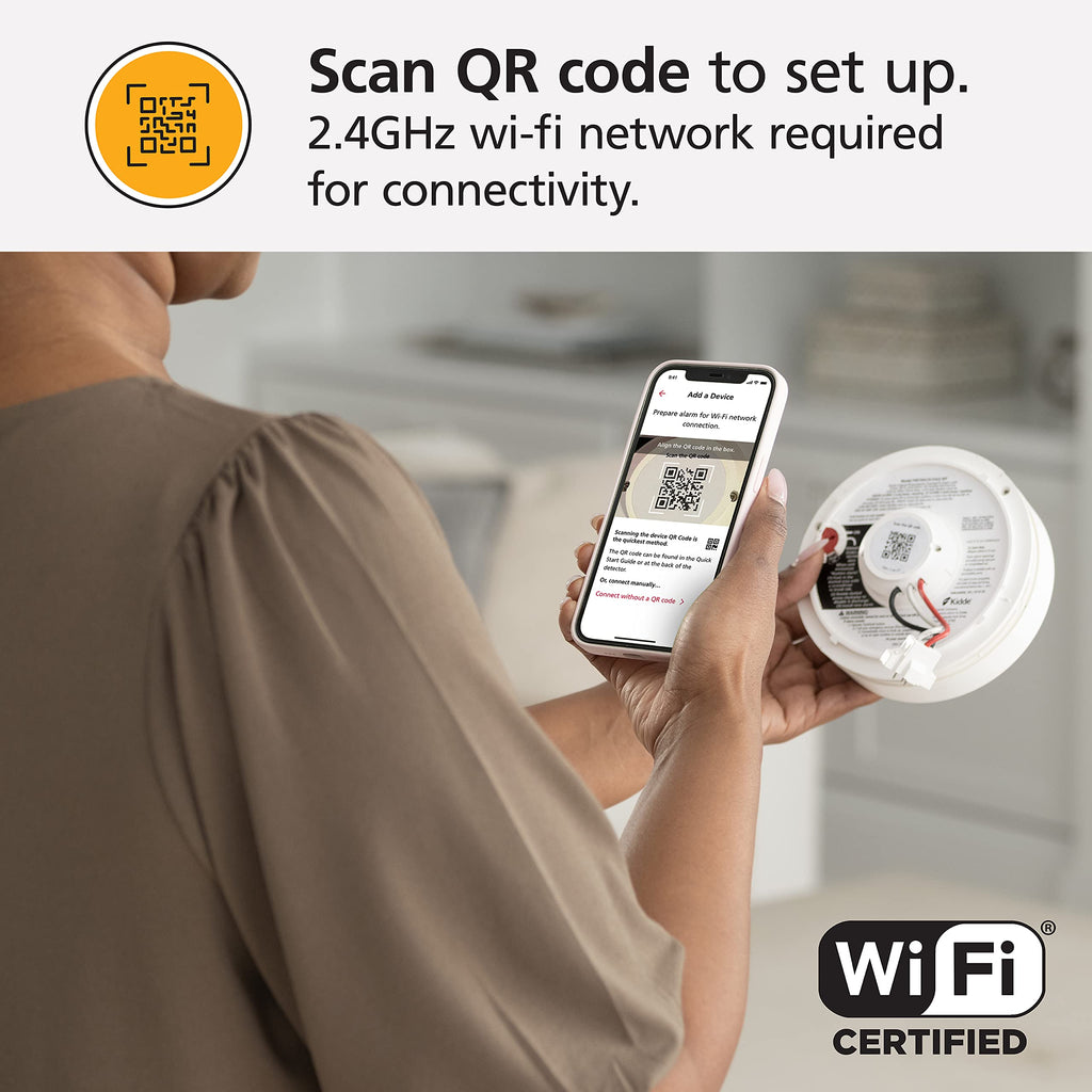 Smart WiFi Hardwired Smoke Detector with Battery Backup E996650