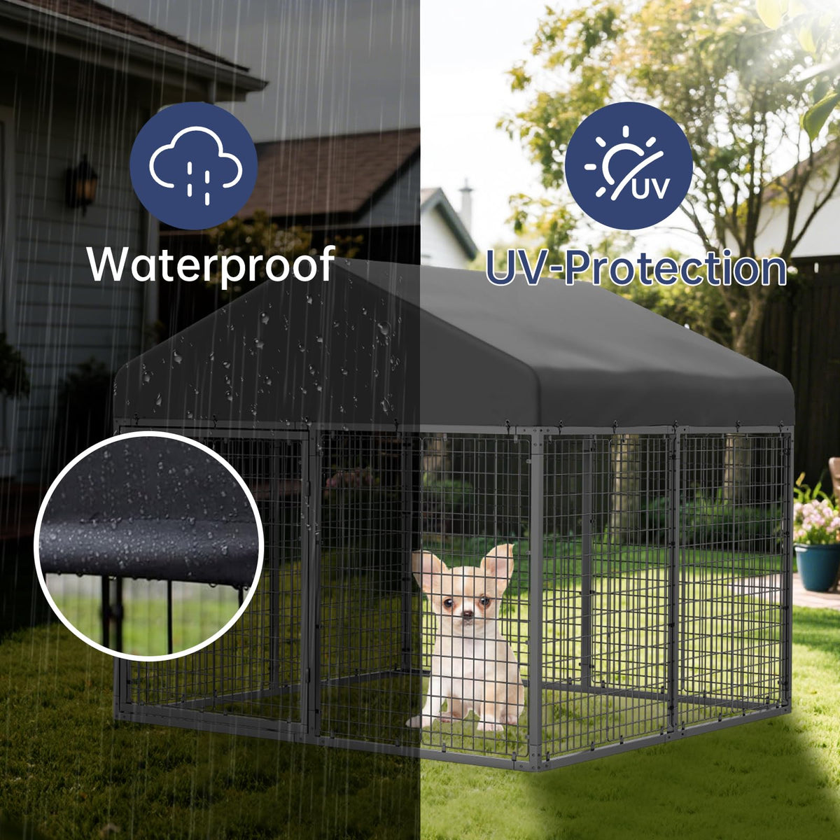 79” x 79” Large Outdoor Dog Enclosure Z9044