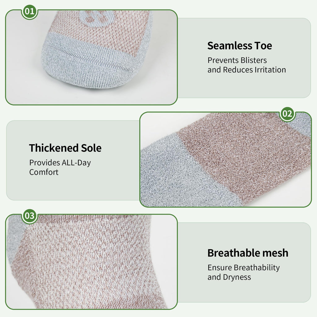 6 Pairs Crew Diabetic Socks H67184