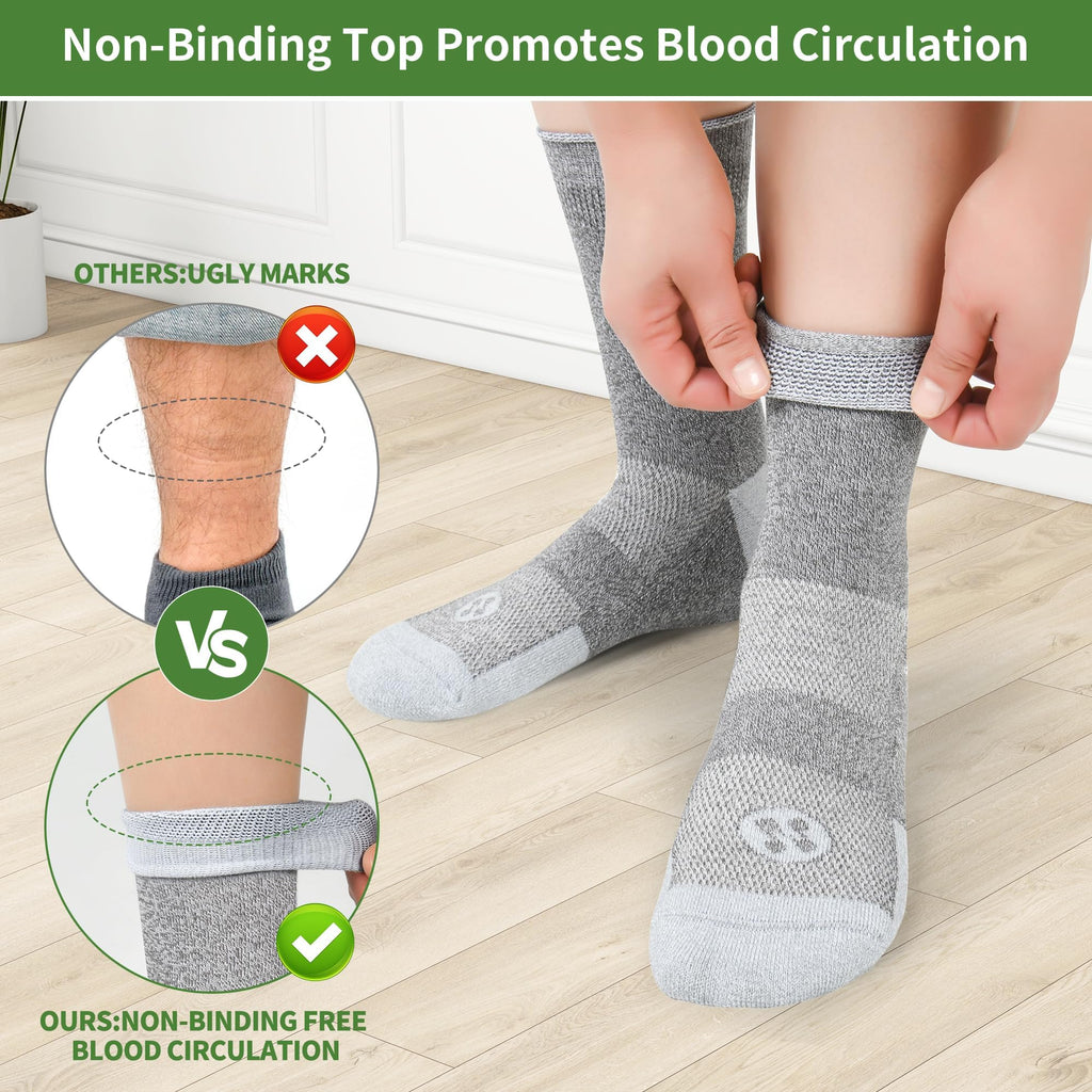 6 Pairs Crew Diabetic Socks H67184