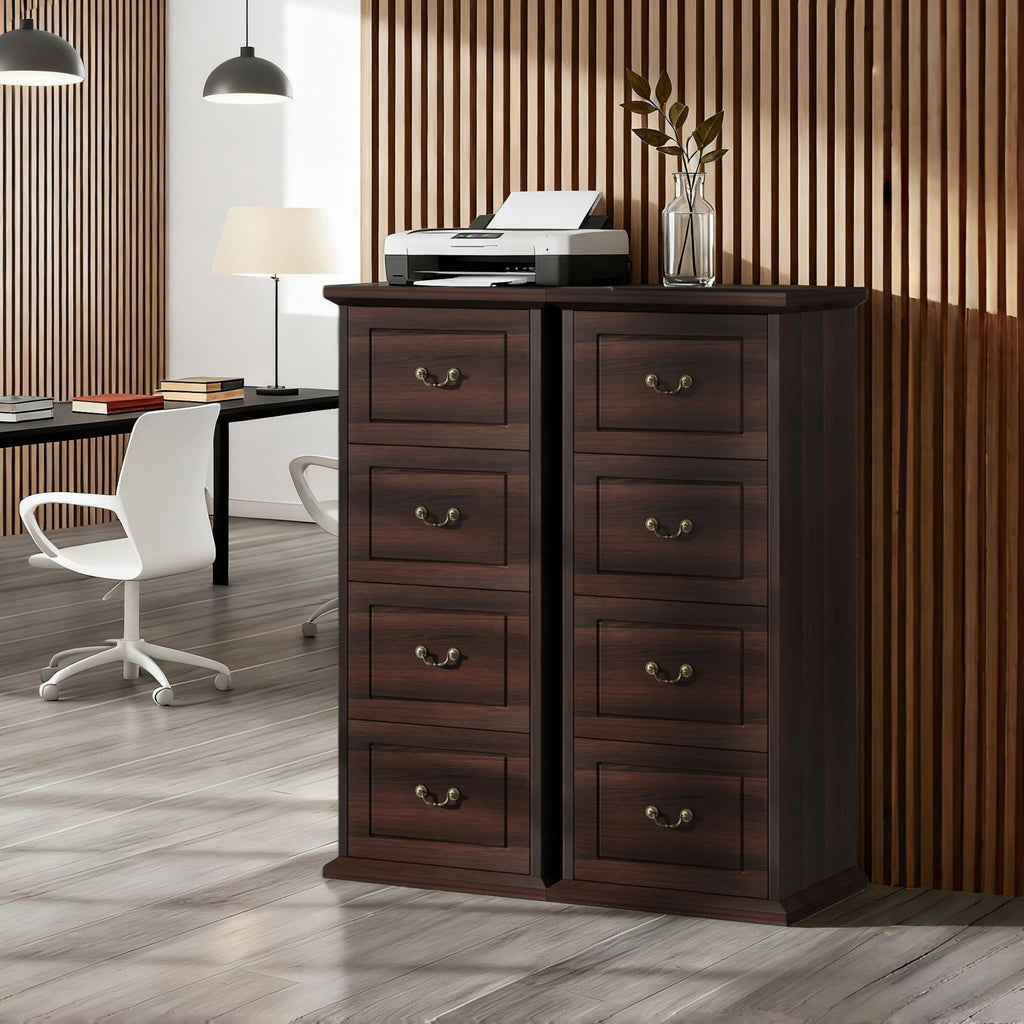 4 Drawer Dark Walnut File Cabinet J836074