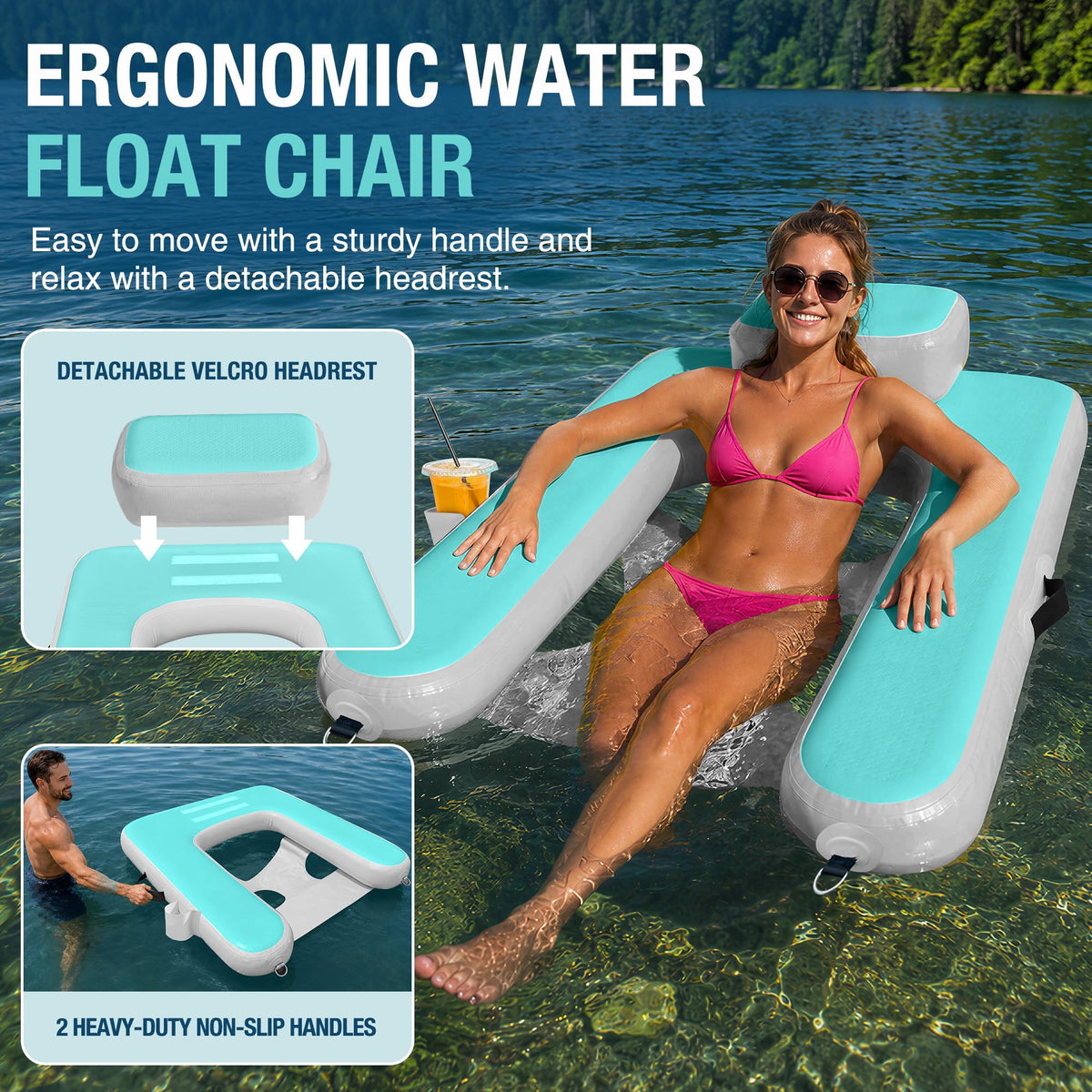 Inflatable Floating Chair with Cup Holder O91208