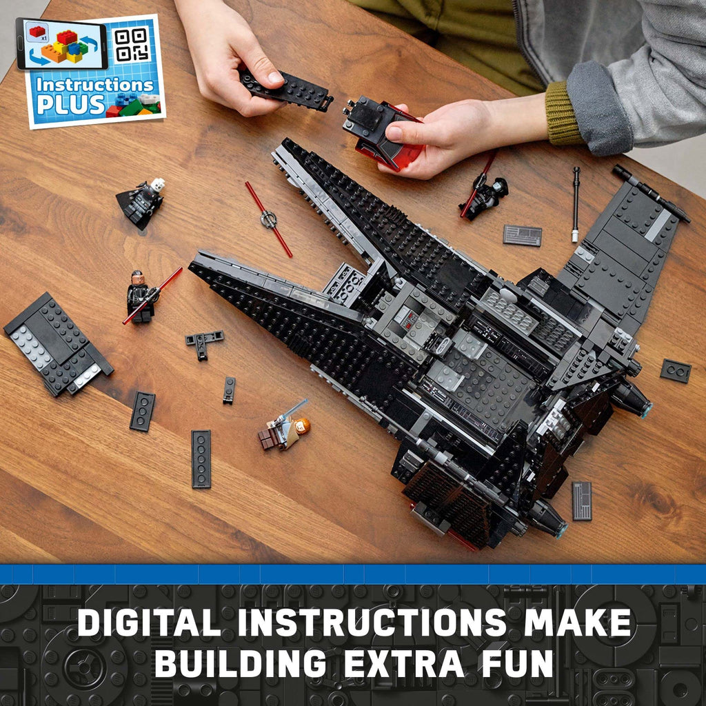 Buildable Toy Starship with Blue and Double-Bladed Red Lightsabers Y195