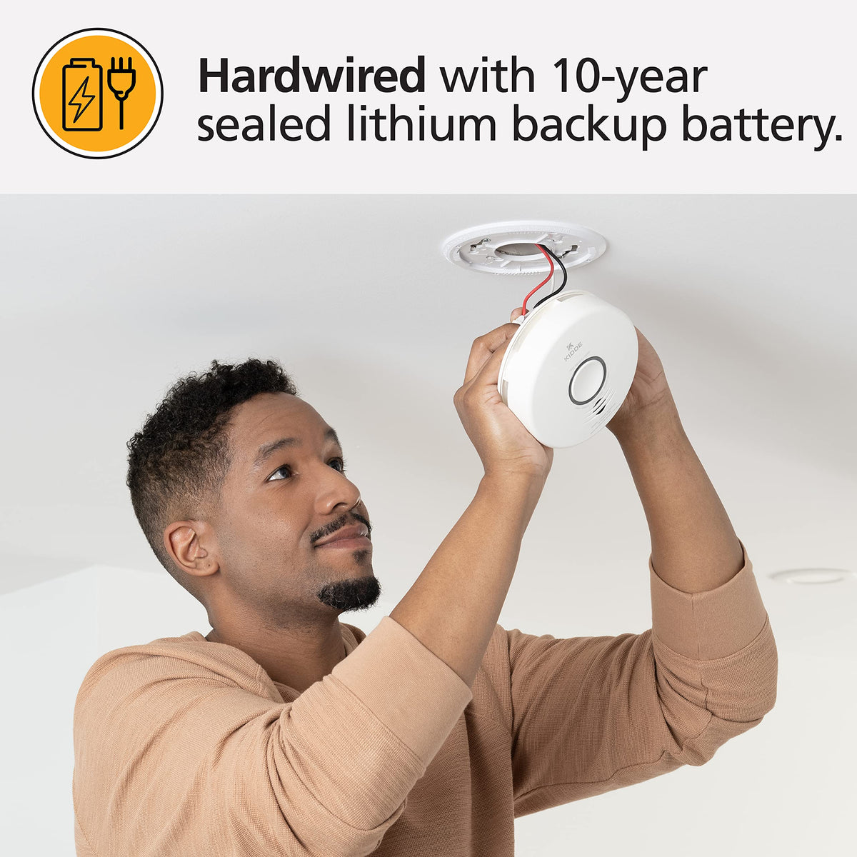 Smart WiFi Hardwired Smoke Detector with Battery Backup E996650