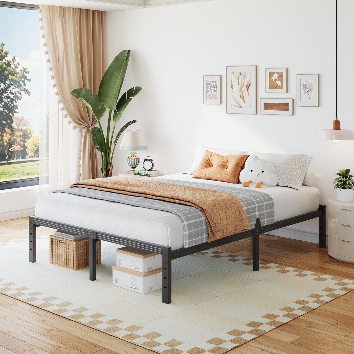 14 Inch Metal Platform Full Bed Frame with Storage P252766