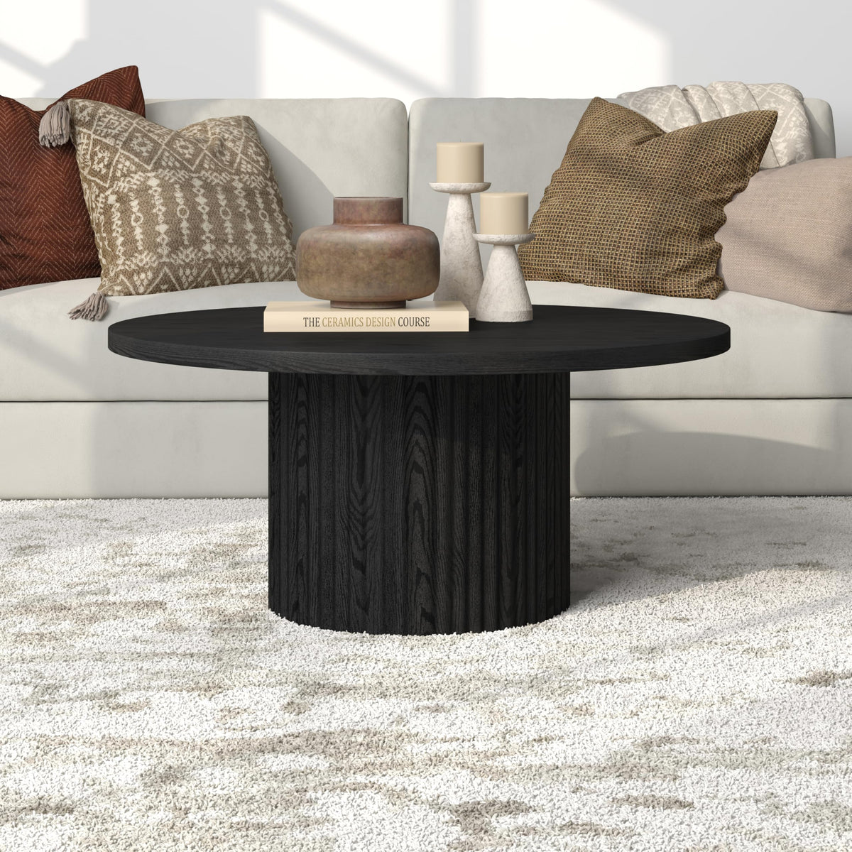 32" Modern Fluted Coffee Table V3464