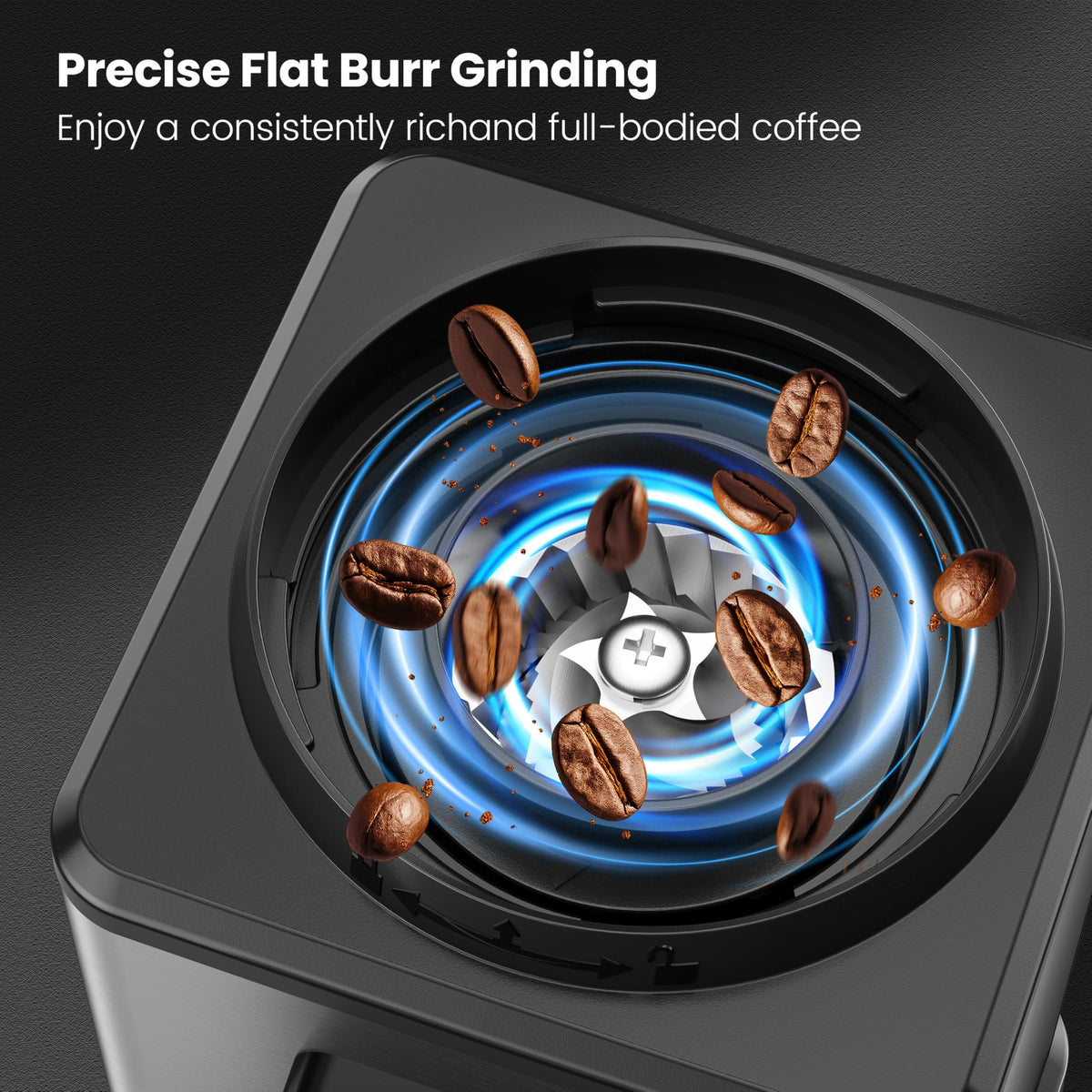 Conical Burr Stainless Steel Coffee Grinder F898
