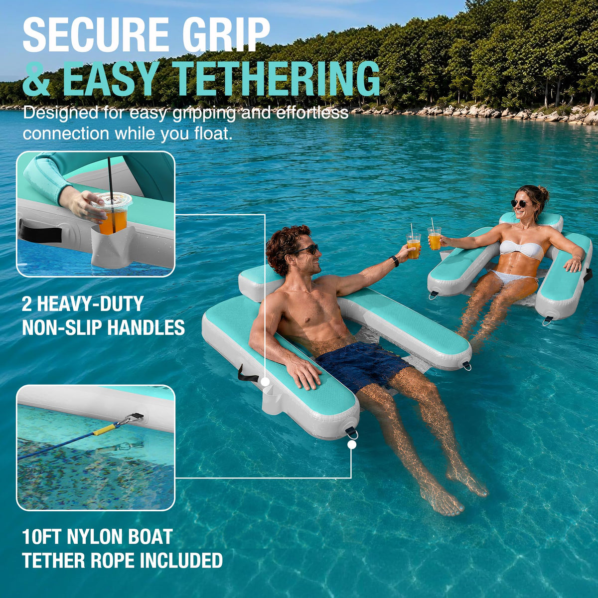 Inflatable Floating Chair with Cup Holder O91208