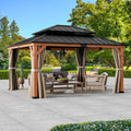 Wood Gazebo 13x15 with Galvanized Steel Roof Z85401