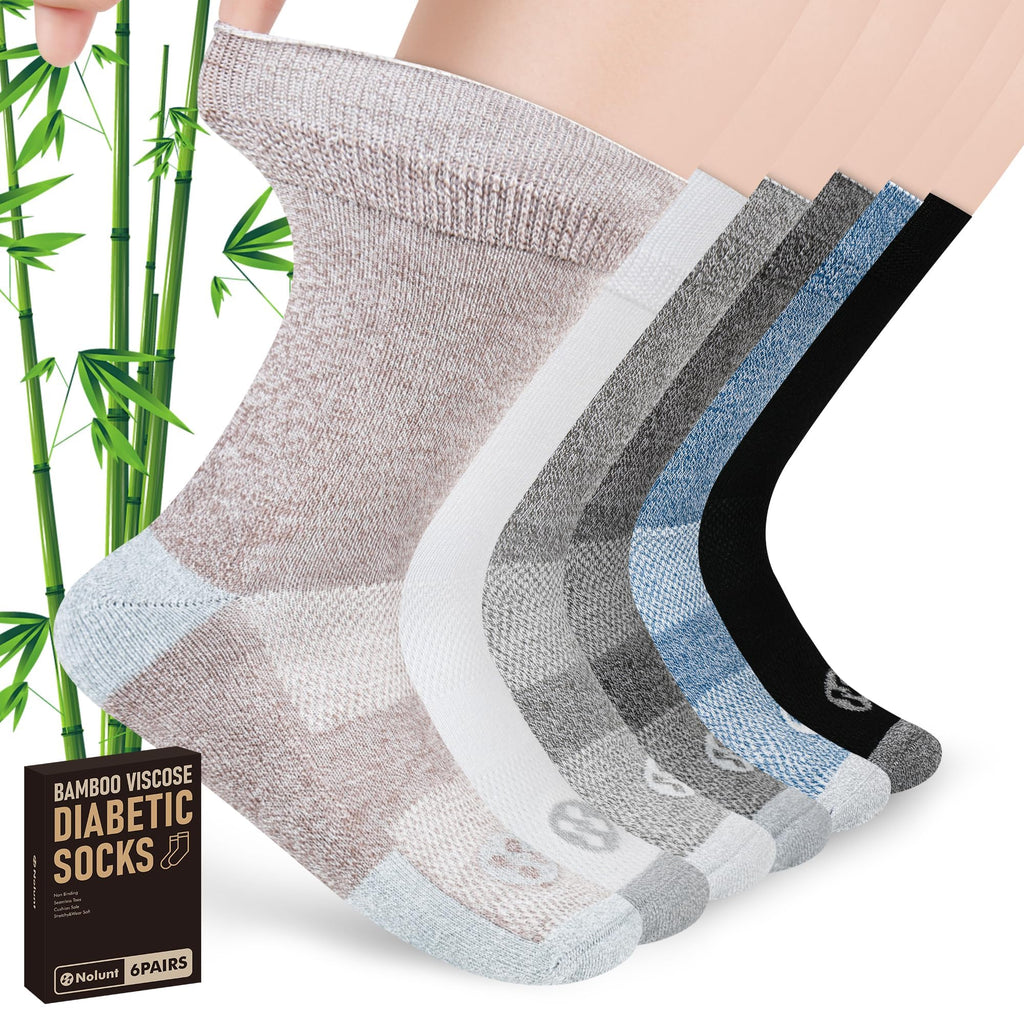 6 Pairs Crew Diabetic Socks H67184